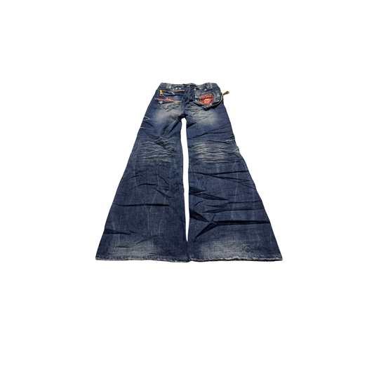 Riobera Flared Jeans totenkopf