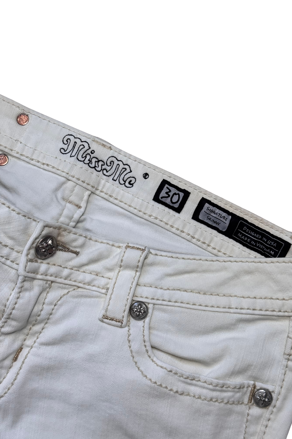 Miss Me Signature Skinny Weiß