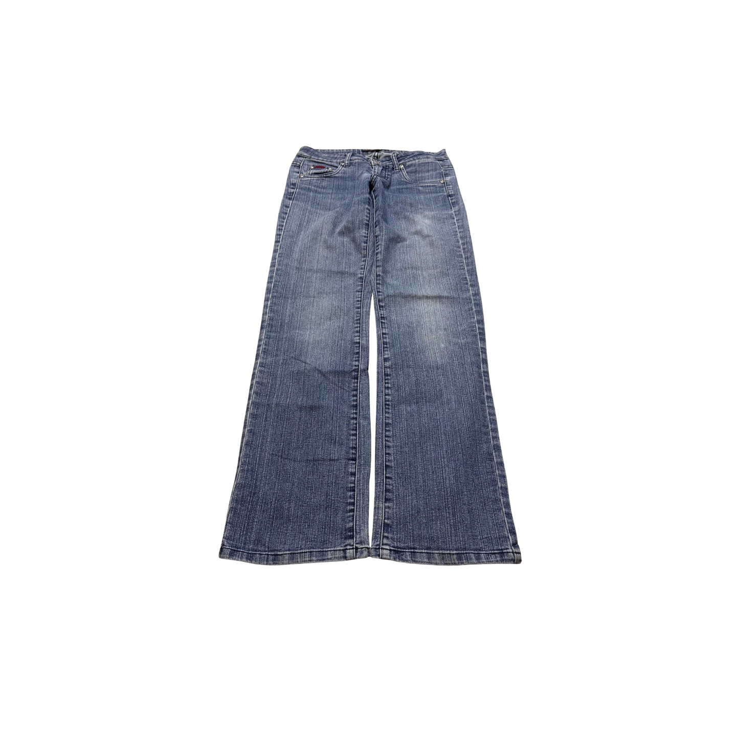 Vintage Denim Crown-Embroidered Bootcut