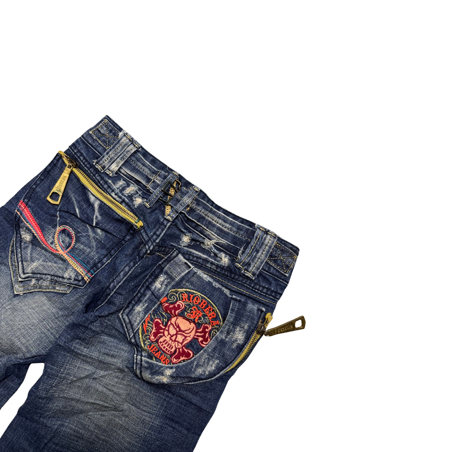 Riobera Flared Jeans totenkopf