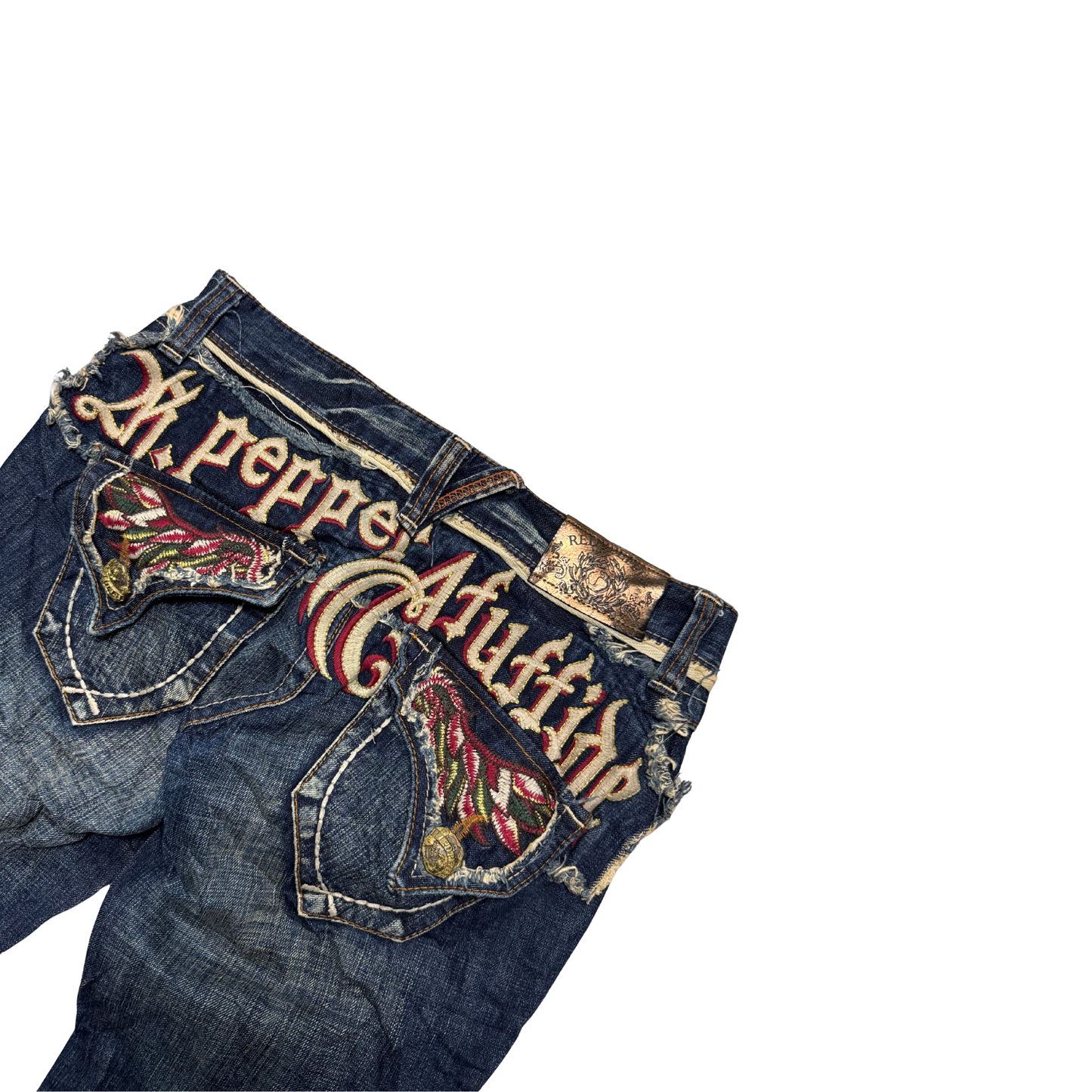 rare Red Pepper embroidery denim