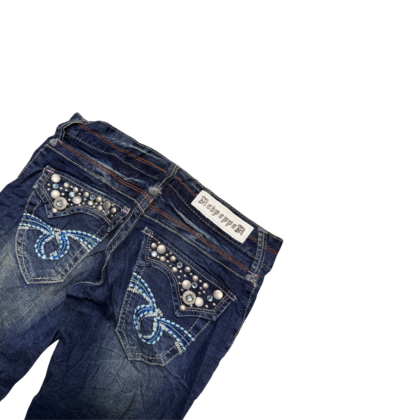 rare Red Pepper embroidery denim