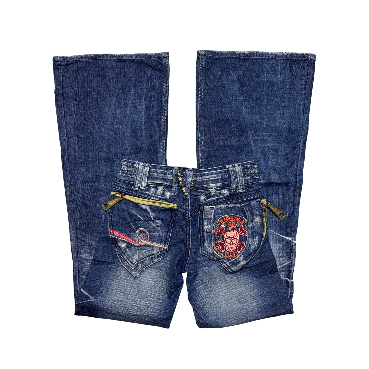 Riobera Flared Jeans totenkopf