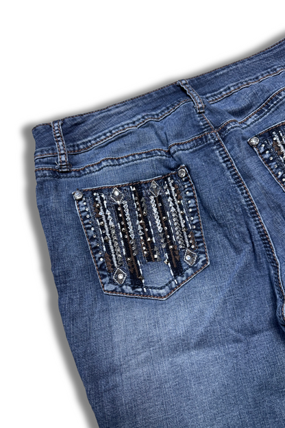 Embroidery Bootcut Jeans