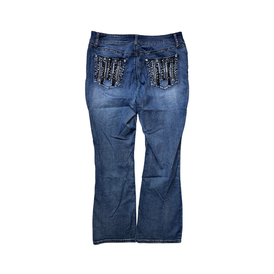 Embroidery Bootcut Jeans
