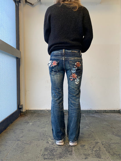 Grasshopper printed denim