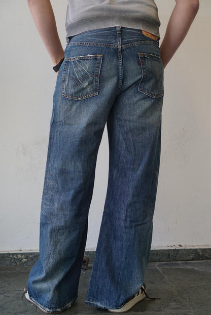 Levis Upcycled Baggy Flared Denim